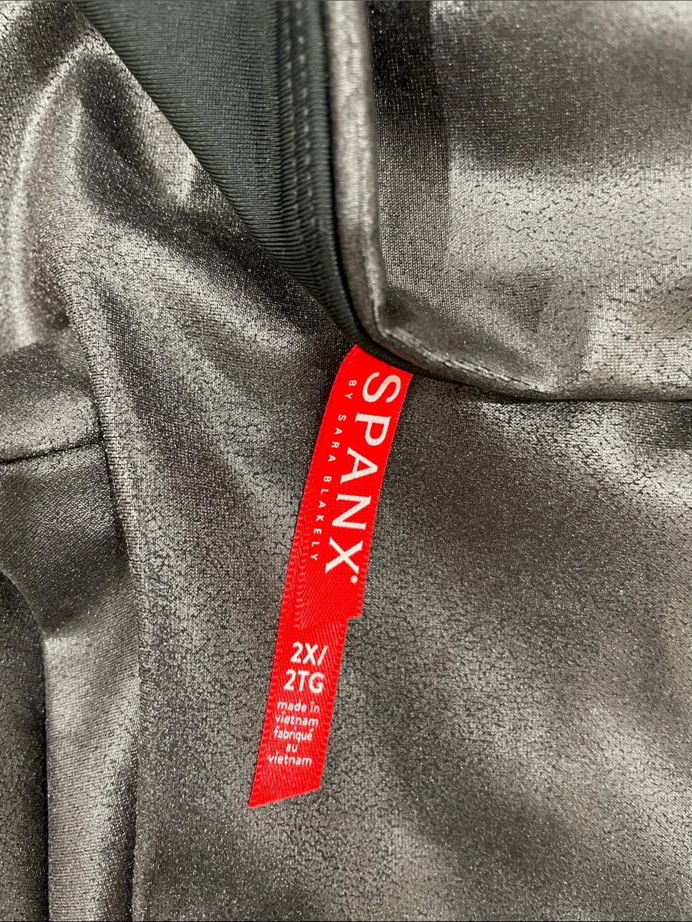 SPANX Black High-Waist Faux Leather Leggings 2X Plus Size